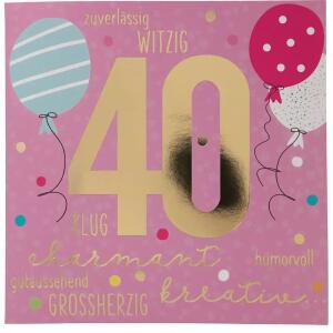 Zahlenkarten mit Musik  40. Geburtstag, Motiv 39, Depesche