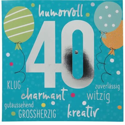 Zahlenkarten mit Musik  40. Geburtstag, Motiv 40, Depesche