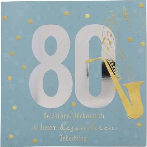 Zahlenkarten mit Musik  80. Geburtstag, Motiv 53, Depesche