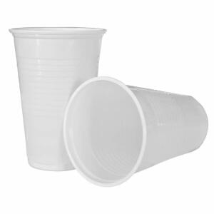 Trinkbecher 200ml weiß  50er, aus Plastik,, Heku