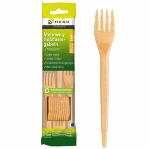 Holzfasergabeln Mehrweg  16,5cm 10er, HEKU