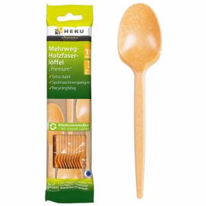 Holzfaserlöffel Mehrweg  16,5cm 10er, HEKU