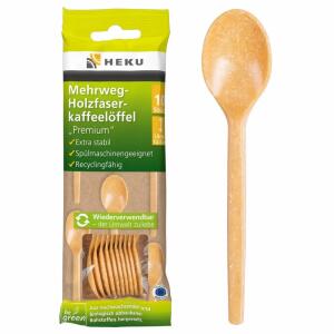 Holzfaserkaffeelöffel  Mehrweg 12,5cm 10er, HEKU