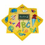 Serviette 33x33cm  Schulanfang gelb, 3-lagig, 20...