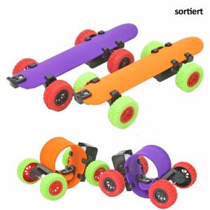 Snap Skateboard 9cm  mit Rückzugsmotor, sortiert: orange, lila, mint, pink,, Schnapparmband und Skateboard mit Ruckzugsmotor in einem,, ab 6 Jahren,, Kögler