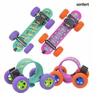 Snap Skateboard 20,5cm  mit Rückzugsmotor, sortiert: orange, lila, mint, pink,, Schnapparmband und Skateboard mit Ruckzugsmotor in einem,, ab 6 Jahren,, Kögler