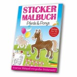 Mal und Stickerbuch A4  Pferde und Ponys, ab 3 Jahren