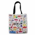 Baumwollbeutel Scribble  Berlin weiß