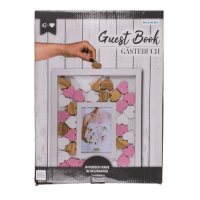 Gästebuch mit Holzrahmen & 42 beschriftbaren