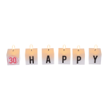 OOTB Kerzenblock mit Schrift Happy 30 Birthday