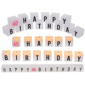 OOTB Kerzenblock mit Schrift Happy 40 Birthday