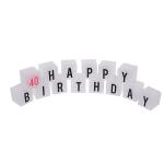 OOTB Kerzenblock mit Schrift Happy 40 Birthday
