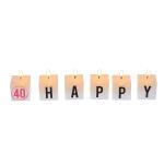 OOTB Kerzenblock mit Schrift Happy 40 Birthday