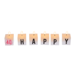 OOTB Kerzenblock mit Schrift Happy 40 Birthday