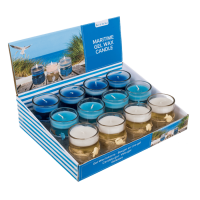 Gel-Wachskerze im Glas mit Sisal-Meeresdeko,