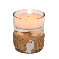Gel-Wachskerze im Glas mit Sisal-Meeresdeko,
