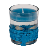 Gel-Wachskerze im Glas mit Sisal-Meeresdeko,