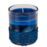 Gel-Wachskerze im Glas mit Sisal-Meeresdeko,