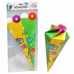 Schultüte gelb/grün 30cm  350g Papier