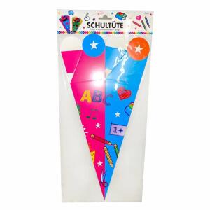 Schultüte blau/pink 30cm  350g Papier