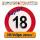 Riesenschild "Hurra! 18"  D50cm FSC-Mix