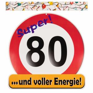 Riesenschild "Super! 80"  D50cm FSC-Mix