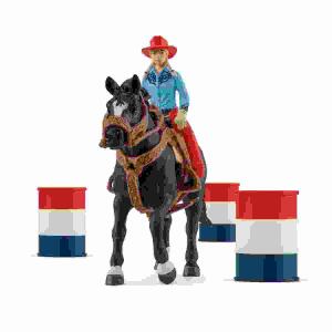 Schleich Farm World  Barrel Racing mit Cowgirl