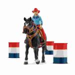 Schleich Farm World  Barrel Racing mit Cowgirl