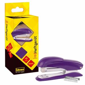 Idena Heftgerät 13cm  lila für 20 Blatt, mit 50 Heftklammern 24/6