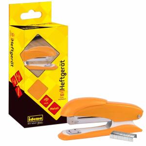 Idena Heftgerät 13cm  orange für 20 Blatt, mit 50 Heftklammern 24/6