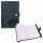 Idena Notizbuch 135x193mm  schwarz kariert FSC-Mix, 160 Seiten, 100 g, mit Druckknopf und Leseband,, Papier austauschbar
