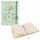 Idena Notizbuch Sparkle  mint kariert FSC-Mix, 140 x 200 mm, 192 Seiten, 100 g, mit Froschtasche, Leseband,, Gummibandverschluss