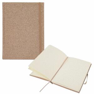 Idena Notizbuch Glitter  champagner FSC-Mix, kariert, 140 x 200 mm, 192 Seiten, 100 g, mit Froschtasche,, Leseband, Gummibandverschluss