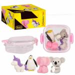 Idena Radierer in Box  4 Tiere, Plastikbox mit...