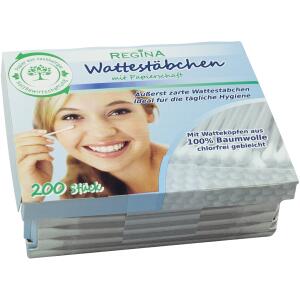 Wattestäbchen Regina  mit Papierschaft 200er