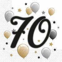 Servietten 33x33cm  Milestone 70 Jahre, 2-lagig, 20...