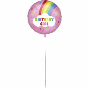 Folienballon Birthday  Girl Regenbogen D46cm, Procos