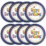 Pappteller 23cm FSC-Mix  8er Multicolor Birthday,...