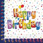 Serviette 33x33cm  Happy Birthday FSC-Mix, 2-lagig, 20...