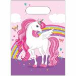 Partytüten Einhorn  17,5x30,5cm 6er, Partybags...