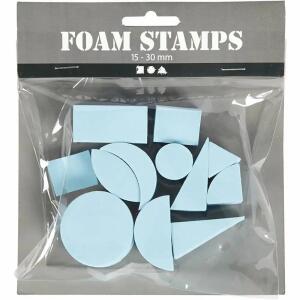 Moosgummi-Stempel  15-30mm 12er Set, 12 geometrischen Formen, Creativ Company