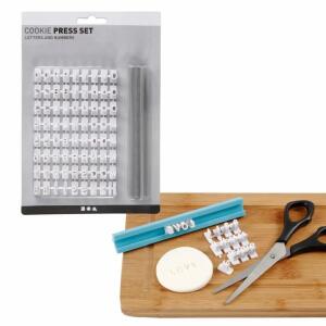 Stempel-Set  Buchstaben & Zahlen, zum selber Stecken und Stempeln,, inklusive Griffe mit Ziffern und Buchstaben aus Hartplastik,, geeignet für diverse Arten von Modelliermaterial,, Stempel nach Gebrauch sofort mit Wasser reinigen,, Creotime