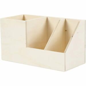 Utensilien-Box 20x11cm  3 Fächer Holz, Creativ Company