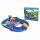 AQUAPLAY Wasserbahn  StartSet, mit Wasser befüllbar, Hafenbecken mit Kran und Ladung,, Handkurbel mit großer Paddelfläche,, 1x Containerboot mit Container,, 1x Amphibienfahrzeug und Spielfigur Wilma, ab 3 Jahren, Simba