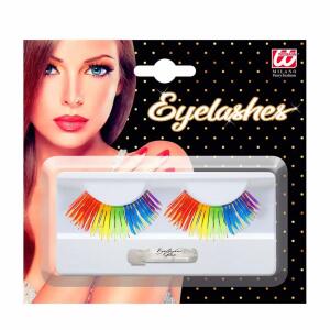 Regenbogen Wimpern  mit Kleber