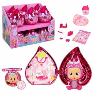 Cry Babies Puppe Magic  Tears Pink Edition, 9 verschiedene Charaktere einer davon in pink gekleidet,, jeweils mit 6 Accessoires, mit Fläschchen zum Beruhigen,, drückt man auf den Bauch des Püppchens, werden pinke, Kullertränen geweint, ab 3 Jahren, IMC TO