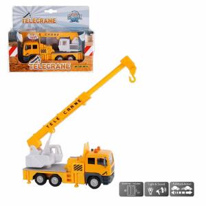 LKW Teleskopkran 15cm  mit Licht & Sound, mit Rückzugmotor, 3x LR41 Batterien enthalten,, ab 3 Jahren,, Van Manen