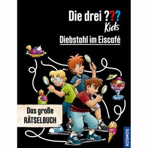 Die drei ??? Kids  Diebstahl im Eiscafé, Rätselbuch von Björn Springorum,, 123 Seiten, ab 8 Jahren,, KOSMOS
