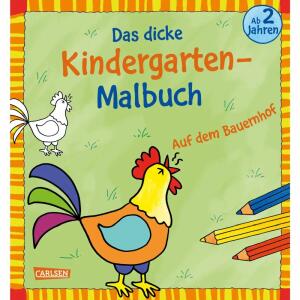 Das dicke Kindergarten  Malbuch, Wimmelbilderbuch von Katja Mensing,, illustriert von Katja Mensing,, 96 Seiten, ab 2 Jahren,, Carlsen Verlag