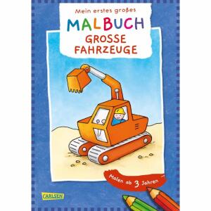 Mein erstes großes  Malbuch Große. . .,  " Mein erstes großes Malbuch: Große Fahrzeuge Malen ab 3, Jahren ",, Malbuch von Eva Muszynski,, illustriert von Eva Muszynski,, 24 Seiten, ab 3 Jahren,, Carlsen Verlag